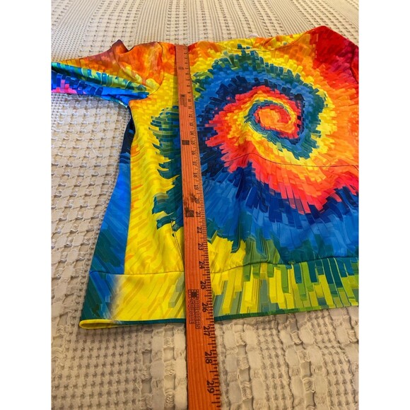 Kaladescope 3D Hoodie Sweatshirt Size Large Rag-tied Tie-dyed Rainbow Swirl - Picture 8 of 9